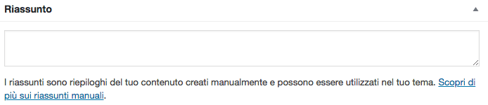 riassunto wordpress