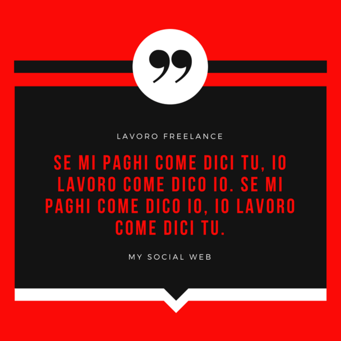 Come negare uno sconto? se mi paghi come dici tu lavoro come dico io, se mi paghi come dico io lavoro come dici tu