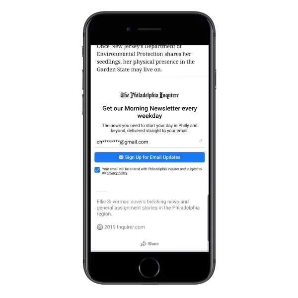 esempio di pubblicità facebook per fare lead generation