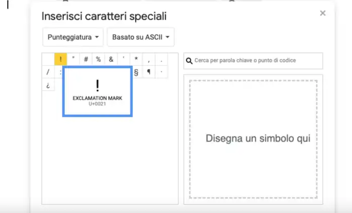 come scrivere il punto esclamativo