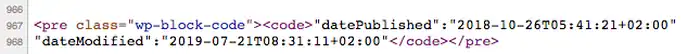 dateModified indica la data di modifica pagina